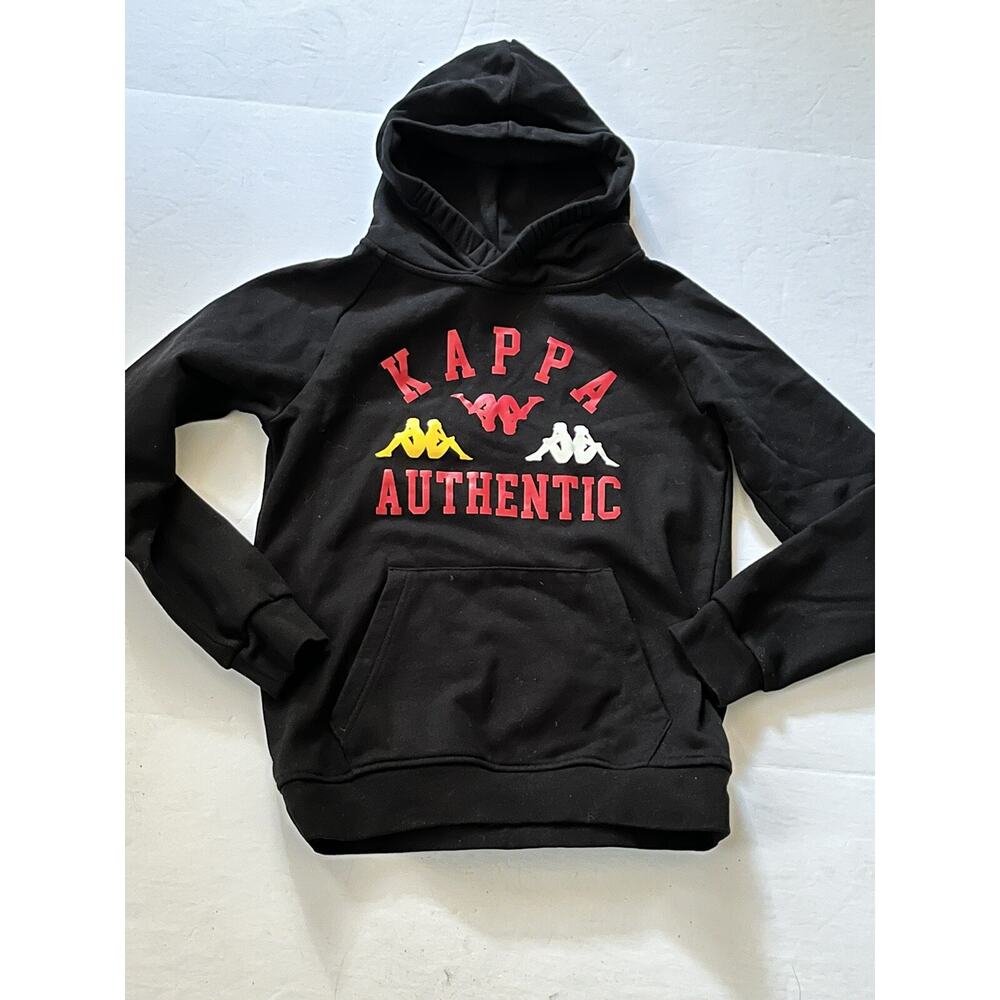 KAPPA Black Hoodie Sweatshirt •12 Year• Boy Girl 12 EXC COND